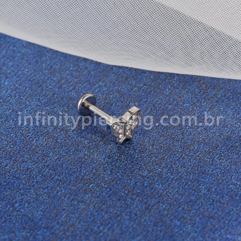 Piercing Labret Titânio Borboleta