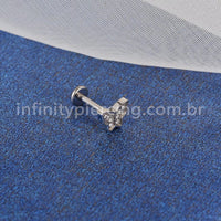 Piercing Labret Titânio Borboleta