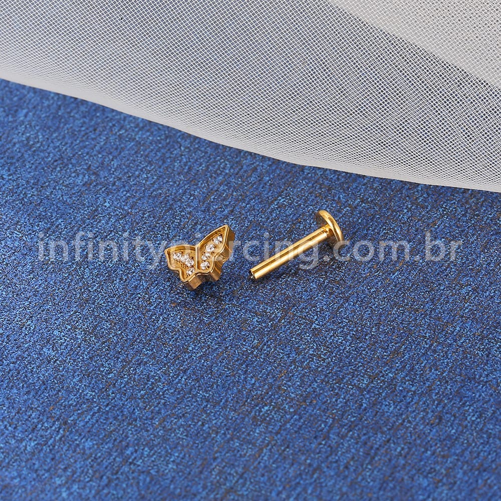 Piercing Labret Titânio Borboleta