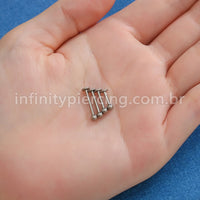 Piercing Labret Nióbio Rosca Interna