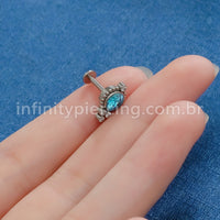 Piercing Labret Titânio Indiano Zircônia