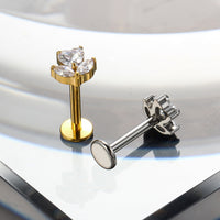 Piercing Labial em Titânio G23 em Formato Trevo de Quatro Folhas
