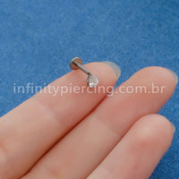 Piercing Labret Titânio Zircônia Gota