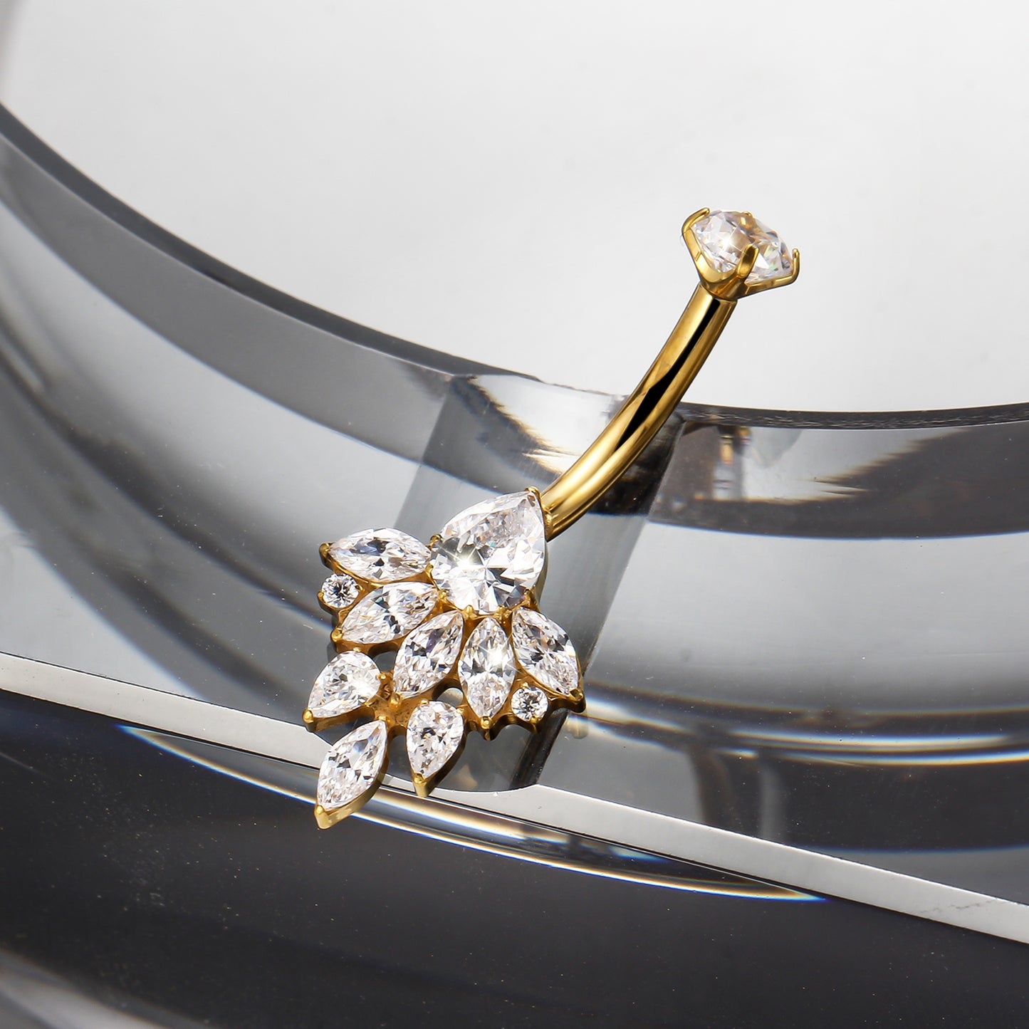 Piercing de Umbigo Titânio G23 Premium com Design Feminino Sofisticado