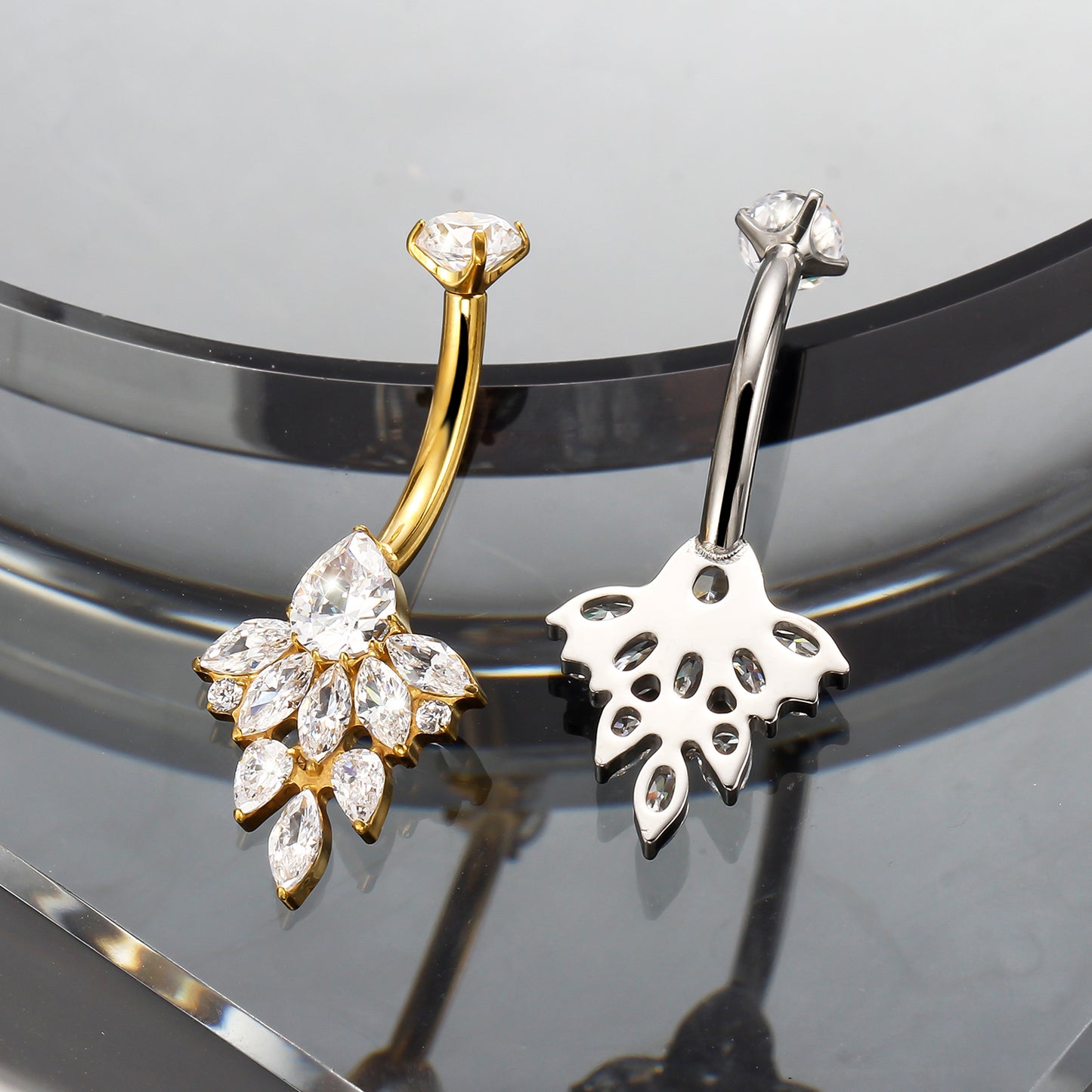 Piercing de Umbigo Titânio G23 Premium com Design Feminino Sofisticado