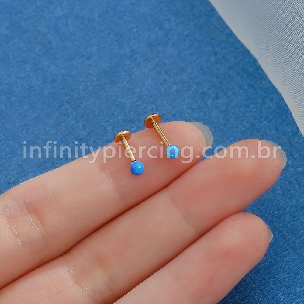 Piercing Labret Aço Cirúrgico Opala