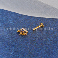 Piercing Labret Titânio Barra Com Pingentes Spike