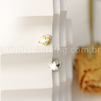 Piercing Labret Titânio Zircônia Cravejada