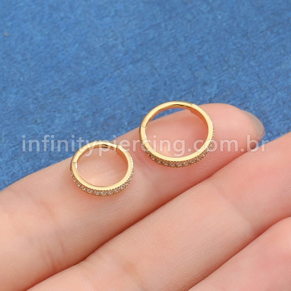 Piercing Argola Titânio Com Zircônia Cravejada