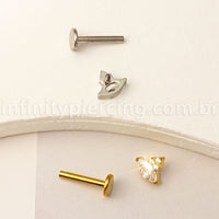 Piercing Labret Titânio Zircônia Cravejada