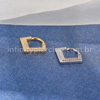 Piercing Argola Titânio Detalhe V Zircônia Cravejada