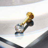 Piercing Labret com Zircônia Corte Diamante e Brilho Premium