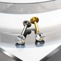 Piercing Labret com Zircônia Corte Diamante e Brilho Premium