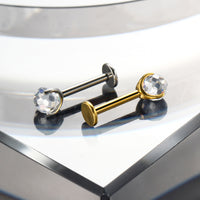 Piercing Labret com Zircônia Corte Diamante e Brilho Premium