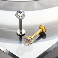 Piercing Labret com Zircônia Corte Diamante e Brilho Premium