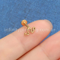 Piercing Labret Titânio Cobra
