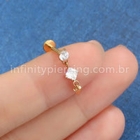 Piercing Labret Titânio Com Pingente