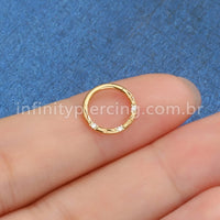 Piercing Argola Frontal Titânio Detalhes Com Zircônia