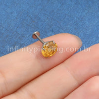 Piercing Labret Titânio Ponto De Luz Zircônia Colorida