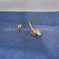 Piercing Banana Titânio Aranha Zircônia Cravejada
