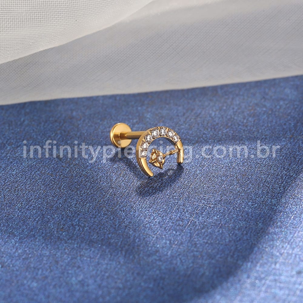 Piercing Labret Titânio Lua