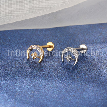 Piercing Labret Titânio Lua