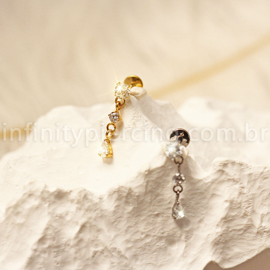 Piercing Labret Titânio Com Pingente