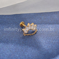 Piercing Labret em Titânio G23 com Zircônia Brilhante – Design Premium Minimalista para Estilo Elegante e Moderno