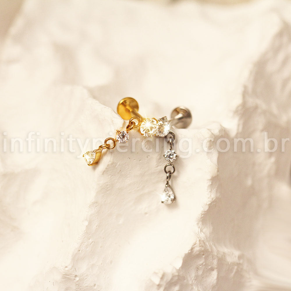 Piercing Labret Titânio Com Pingente