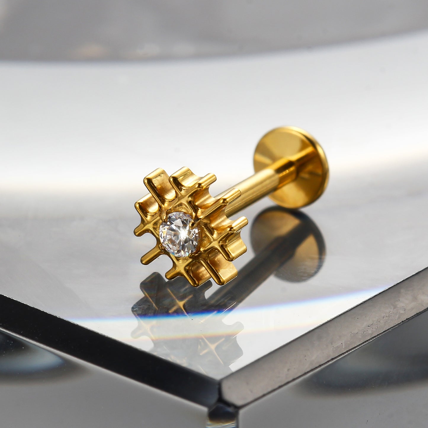 Piercing Labret em Titânio G23 com Design Irregular Orgânico – Estilo Moderno e Minimalista Sofisticado