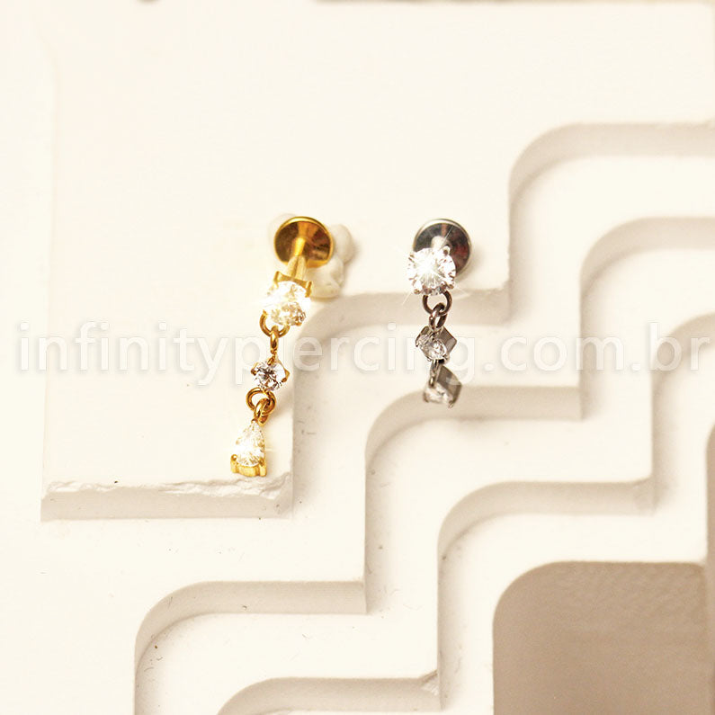 Piercing Labret Titânio Com Pingente