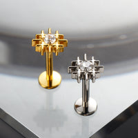 Piercing Labret em Titânio G23 com Design Irregular Orgânico – Estilo Moderno e Minimalista Sofisticado