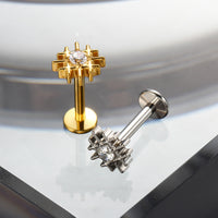 Piercing Labret em Titânio G23 com Design Irregular Orgânico – Estilo Moderno e Minimalista Sofisticado
