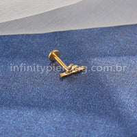Piercing Labret Aço Cirúrgico Bambu