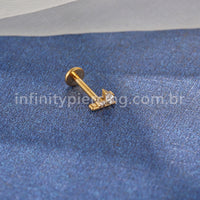 Piercing Labret Titânio 2 Zircônias