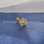 Piercing Labret Titânio Floco De Neve