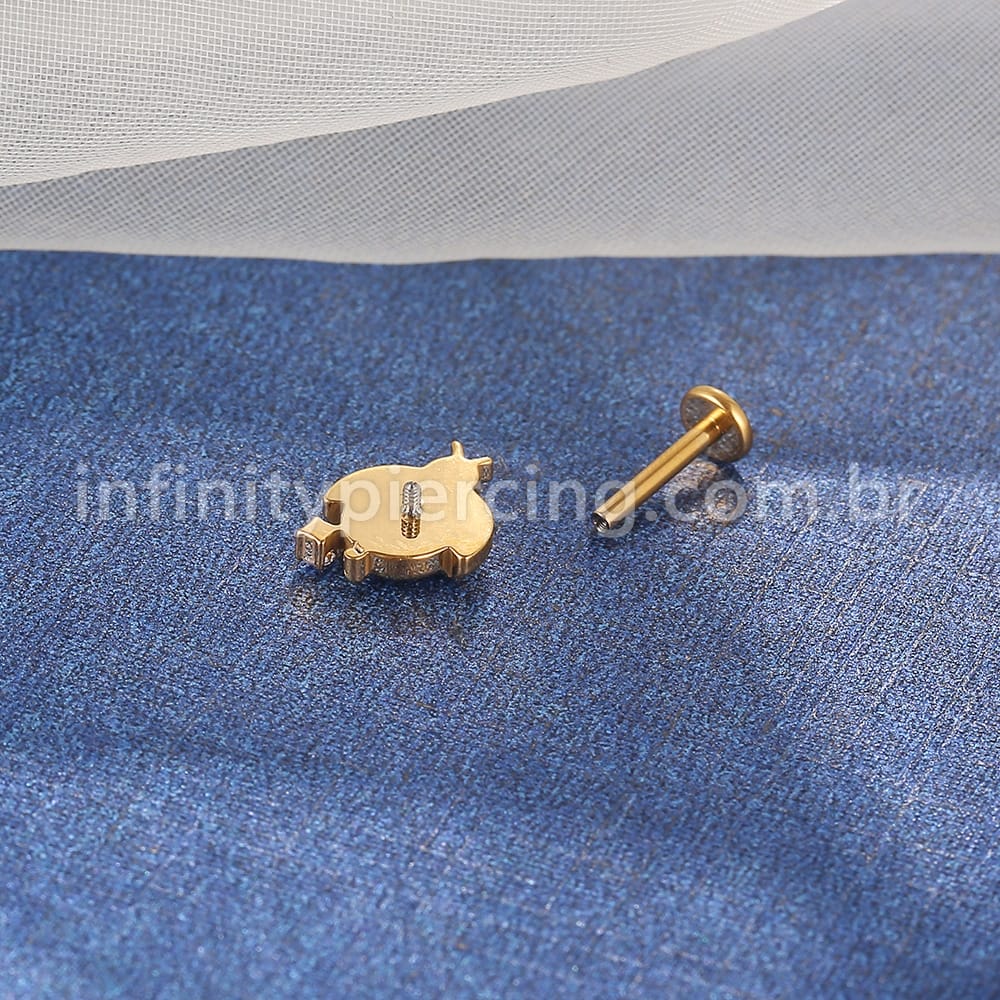 Piercing Labret Titânio Joaninha