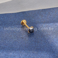 Piercing Labret Aço Cirúrgico Zircônia Quadrada