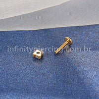 Piercing Labret Aço Cirúrgico Zircônia Quadrada