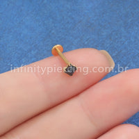 Piercing Labret Aço Cirúrgico Zircônia Quadrada