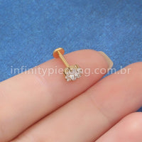 Piercing Labret Titânio 7 Zircônias