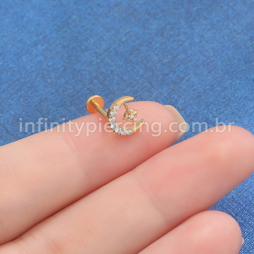Piercing Labret Titânio Lua
