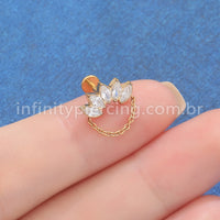 Piercing Labret em Titânio G23 com Zircônia Brilhante – Design Premium Minimalista para Estilo Elegante e Moderno