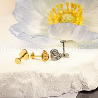 Piercing Labret Titânio Coração