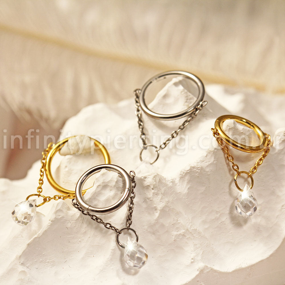Piercing Argola Titânio Pingente Gota