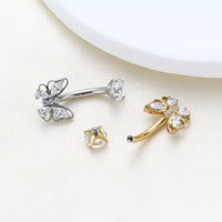 Piercing de Umbigo em Titânio G23 com Zircônia Central de Alto Brilho – Design Minimalista Elegante e Atemporal