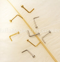 Piercing Nostril Formato L Titânio Liso