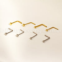 Piercing Nostril Formato L Titânio Liso