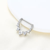 Piercing de Titânio G23 com Zircônias – Design Curvo Moderno e Minimalista