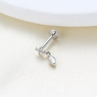 Piercing Labret Feminino com Brilho Sutil e Charme Sofisticado